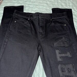 RtA Black Men's Jeans with Subtle Logo Patch